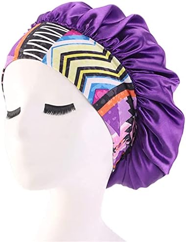 מצנפת שיער סאטן לנשים, כובע שכבה שינה רחבה אלסטית כובע שכבה יחידה לשיער טבעי מתולתל שיער שימושי ומקצועי