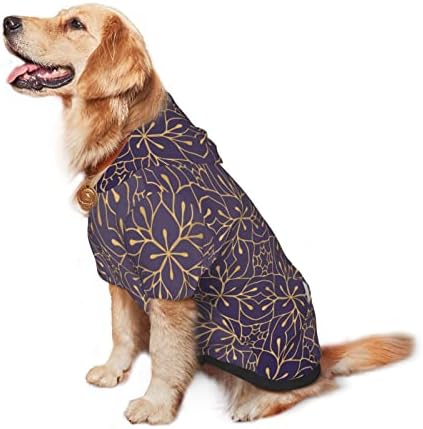 קפוצ'ון גדול של כלבים פרסי-דפוס דפוס חיות מחמד סוודר עם כובע תלבושת חתולים רכה בינוני