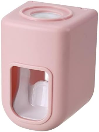 קיר מגדיאל רכוב משחת שיניים מתקן ציוד אמבטיה אוטומטי מכשיר צפון אירופה מתלה משחת שיניים אבק אבק לשירותים ביתיים, ורוד