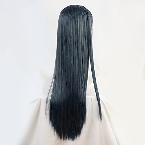 אוסוקה יוקי סטסונה שחור ארוך ישר כמו בחיים סינטטי שיער לוליטה יפני קוספליי המפלגה טבעי נשי פאות עם פוני