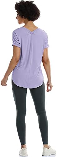 חולצות אימון ICYZONE לנשים-צמרות יוגה חולצות כושר פעילות חדר כושר ריצה כושר V-NECT חולצות טריקו