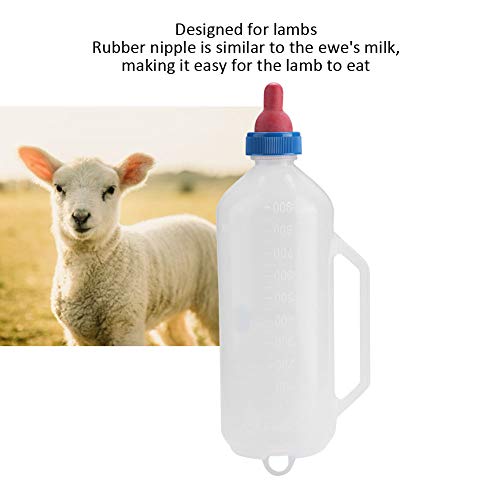 בקבוק מזין חלב מנורת תינוק 1 ליטר, כוס בקבוק הנקה קטנה של עגל עיזים כבשים עם ידית