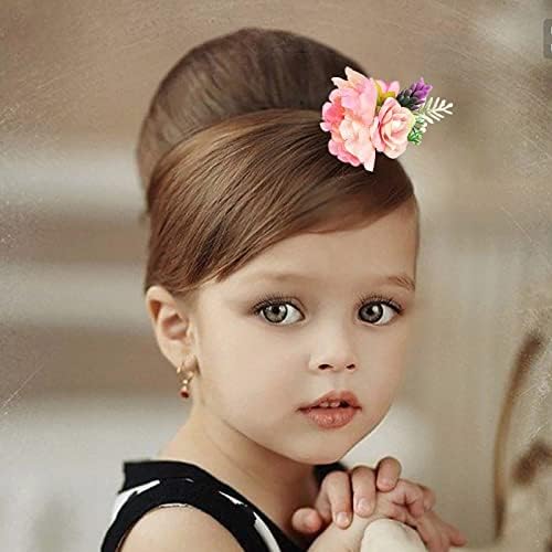 מסרק שיער של פרחי Lariau לבנות סימולציה חמודה סיכת שיער פרחונית לילדים להלבש אביזרי שיער לביצועי במה מדי יום