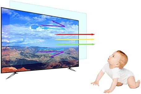 מט נגד אור כחול/מגן מסך טלוויזיה נגד שריטות-סנן אור מזיק והקל על מאמץ בעיניים - עבור מסך מעוקל ושטוח בגודל 32-75 אינץ', צג טלוויזיה לד