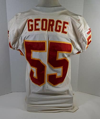 2000 ראשי קנזס סיטי רון ג'ורג ' 55 משחק השתמשו בג'רזי לבן 46 DP15616 - משחק NFL לא חתום משומש