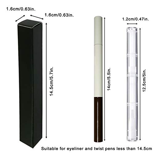 אנזקה 50 יחידות קופסאות אריזה לאייליינר, 5.7.0.63.0.63 אינץ ' קופסת עט עט טוויסט, קופסאות אריזת עט שמן לציפורן שחור מט
