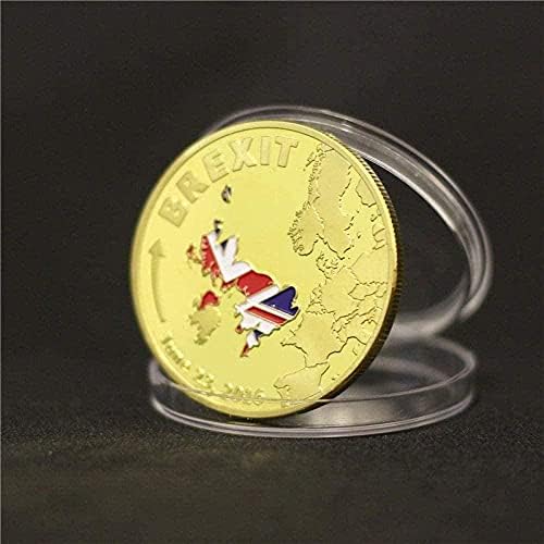 בריטי עוזב את האיחוד האירופי זיכרון אוסף מטבעות מצופה זהב סמל זיכרון סמל ברקסיט משאל זכר העתקת עותק לזכרו עבורו