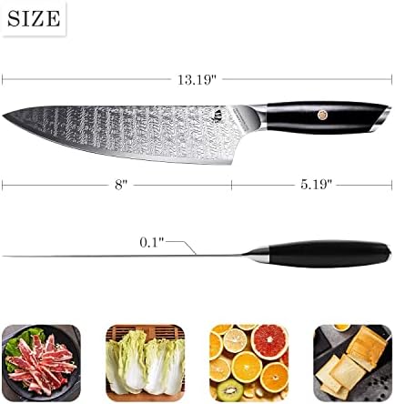 סכין שף טואו-8 אינץ 'וסכין קילוף 3.5 אינץ' עשוי נירוסטה יפנית אוס-8, סכין מטבח פרו וסכין פילינג עם ידית ארגונומית ג ' 10, סדרת פלקון עם