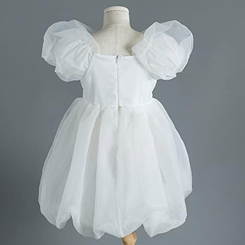 שמלות קצרות לילדות פעוטות ילדים חצאית קיץ שרוול שמלת שרוול שיפון לבנה שמלת נסיכה שרוול קצר