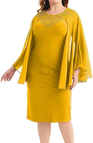 שמלת קיץ לנשים נשים 2023 חדש ליידי אלגנטי סריגה תחרה קייפ שמלה בתוספת גודל ארוך שרוול קיץ שמלה