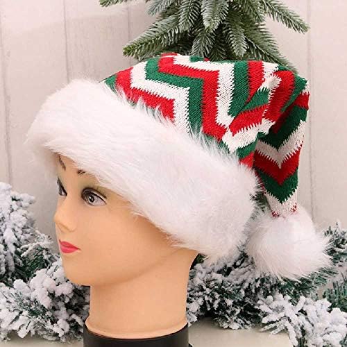 סוף חג המולד כובע למבוגרים חג המולד כובע חוט לסרוג קטיפה גדול שיער חג המולד כובע קישוט כובע בסוף