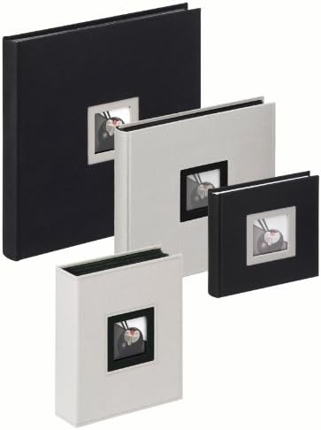 וולטר עיצוב FA-217-B עטיפת פשתן שחור לבן, אלבום Book Bound עם Die Cut לתמונה האישית שלך, 11.75 x 11.75 אינץ ', 50 עמודים שחורים, שחור