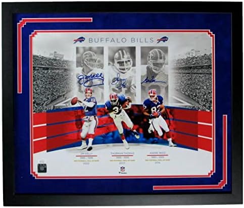 ג'ים קלי/תורמן תומאס/אנדרה ריד שטרות חתמו על 16x20 תמונה ממוסגרת JSA 164766 - תמונות NFL עם חתימה