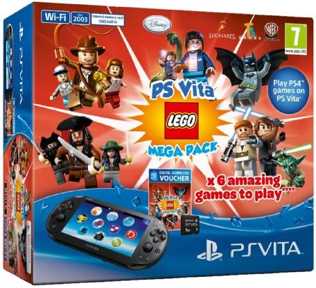 Sony PS Vita Vita Slim Console Lego Mega Pack חבילה 8GB כרטיס זיכרון 6x משחקי