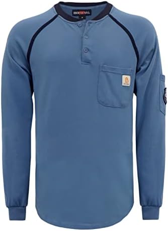 חולצות FR Bocomal 5.5oz משקל קל הנלי ושרוול קצר עמיד בפני להבה/מעכבי אש חולצת בגדים