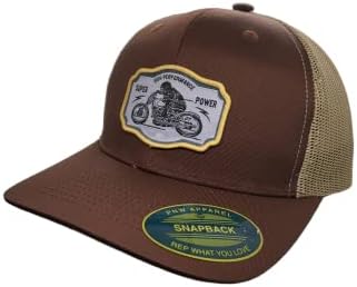 כובע משאית אופנועים של PNW Applice - מכסה בייסבול Snapback רשת עם טלאי ארוג כוח סופר -ביצועים גבוה