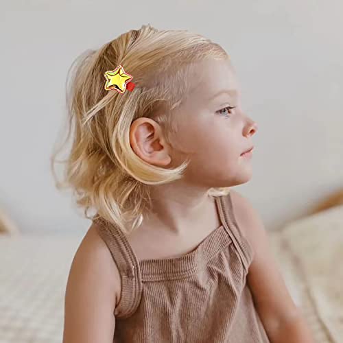 24 חתיכות כוכב שיער קליפים עבור בנות תינוק שיער קליפים שיער סיכות עבור בנות חמוד קסם צבע תנין מקור ברווז סיכות עבור תינוק בנות תינוקות