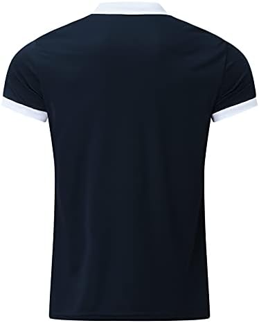 חולצות טריקו של Beuu Henley לגברים, קיץ BAISC מעוצב אופנה כותנה חולצות פולו רוכסן גולף ספורט חיצוני טופ