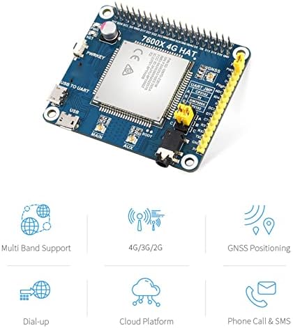 SIM7600G -H 4G HAT 4G 3G 2G מודול, ערכת מודול GNSS HAT מקצועית אביזרים מחשב ל- Raspberry Pi עבור LTE CAT -4 4G / 3G / 2G