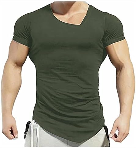 אימון חדר כושר לגברים קואופנדי חולצת טריקו שרוול קצר שרוול חתך חולצות פיתוח גוף אימון כושר כושר צמרות טי