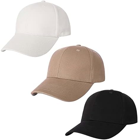 3 חבילה רגיל כותנה סטרפבק בייסבול כובע מתכוונן מידה אחת מתאים ביותר נמוך פרופיל ריק צוות כדור כובעי עבור גברים נשים