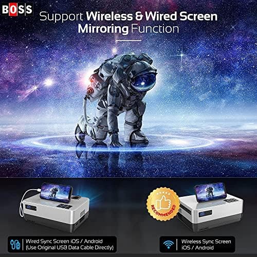מקרן בוס עם 5G WiFi Bluetooth יליד 1080p 9500L 4K נתמך בוס S13A מקרן חיצוני נייד עם מקרן קולנוע ביתי של מסך עבור HDMI USB VGA PC TVBox