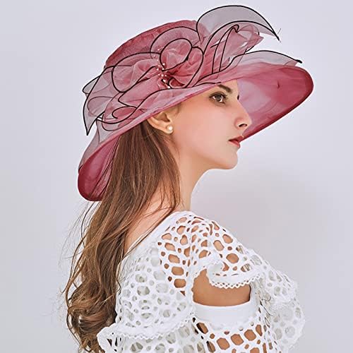 כובע שמלת קיץ של נשים פרח רחב כובע כלה פרח כובע כובעי שמש כובע חוף כובע נשים שמשות