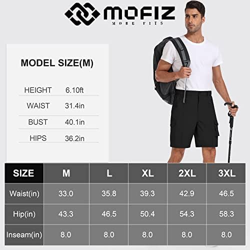 מכנסי טיול של MOFIZ לגברים מכנסיים קצרים מהיר יבש קמפינג חיצוני למכנסיים קצרים קמפינג חיצוניים לגברים עם מכנסיים קצרים מזדמנים קלים משקל
