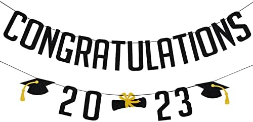באנר מזל טוב שחור 2023 ברכות באנר סיום סיום, מזל טוב באנר לברכה 2023 באנר לתואר שני על קישוטים למסיבות סיום ברכות 2023