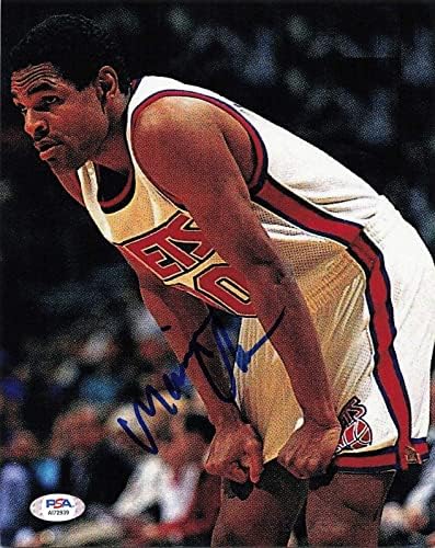 מוריס לחיים חתמו 8x10 Photo PSA/DNA New Jersey Nets חתימה - תמונות NBA עם חתימה