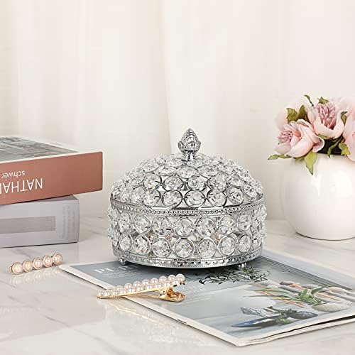 HIPIWE CRYSTAL CRYSTAL תכשיטים קופסת תכשיטים מארגן מארגן תיבה יוקרה עגילי טבעת דקורטיביים מחזיק אחסון מזכרת קופסת יום הולדת יום הולדת