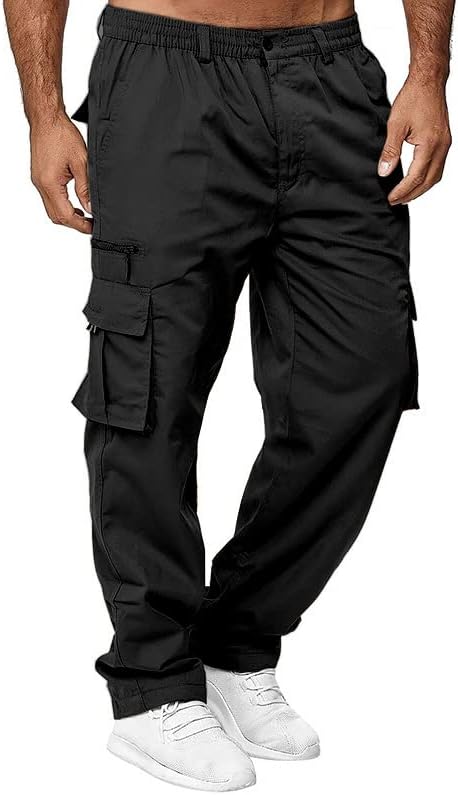 מכנסי מטען של Thwei Mens Jogger Jogger Multi Pocket