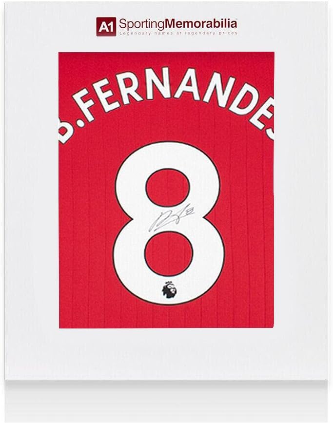 ברונו פרננדס חתמה על חולצת מנצ'סטר יונייטד - 2022-23, בית, מספר 8 - מתנה - גופיות כדורגל עם חתימה