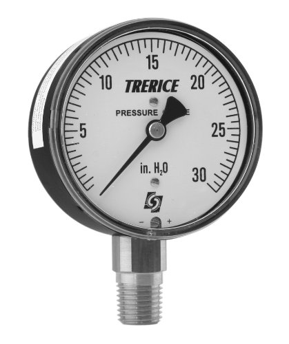 Trerice 760B2502LX670 מד בלחץ נמוך, חיוג 2.5 , סולם כפול 0/60 אינץ