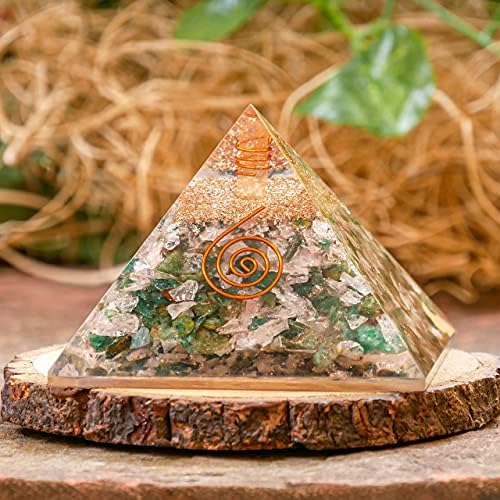 Pyor Seven Chakra אבני חן עץ ירוק Aventurine אורגון פירמידה שרשרת תליון