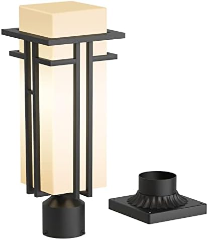 יואנצ ' ה חיצוני הודעה אור קבועה-אלומיניום מנורת הודעות תאורה חיצונית, חיצוני אור פנס עם 3-אינץ מזח הר בסיס מחוץ מוט תאורה עבור מרפסת