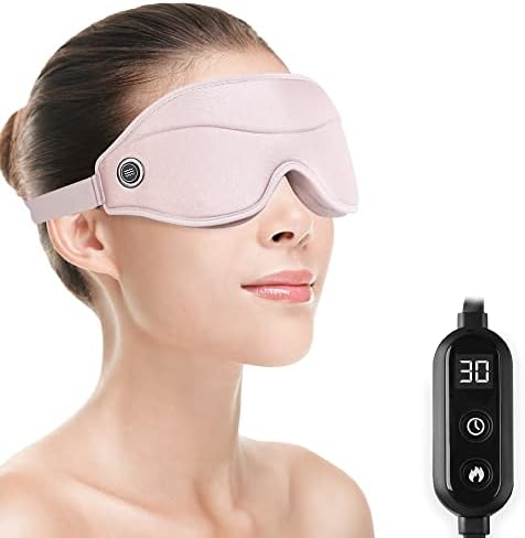 Dr.Prepare 3 ב 1 מסיכת עיניים מחוממת, עיסוי עיניים מתאר תלת מימדי לעיניים יבשות עם 3 מצב רטט, טמפרטורה ובקרת טיימר, דחיסת עיניים חמות