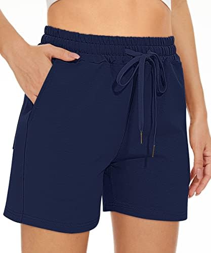 מכנסי זיעה לנשים מקצרים קיץ נוח מזדמן נוח מרים מותניים קצרים אתלטים מכנסיים כותנה אלסטיים מפעילים מכנסיים קצרים עם כיסים