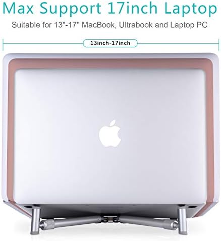 מעמד מחשב נייד נייד, עמדת מחשב נייד מתכווננת עבור MacBook Pro, שולחן אלומיניום קומפקטי קומפקטי מתקפל עמדת קירור למחשבים עבור 12 13 15