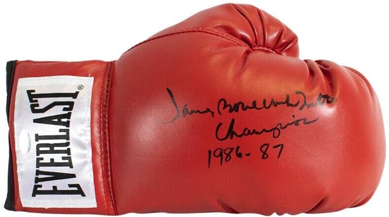 ג ' יימס בונקרשר סמית 'חתם על כפפת אגרוף - אלוף 1986-87 חתימה-כפפות אגרוף חתומות