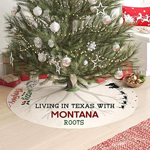 חצאית עץ חג המולד של אמא ואני וחג המולד 44 אינץ ' - קישוט לחג המולד למרחקים ארוכים, מגורים בטקסס עם שורשי מונטנה - חצאית עץ כפרי לקישוט