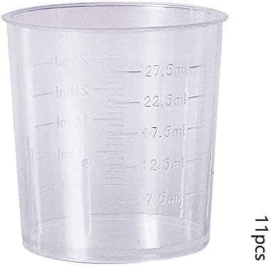כוס מדידת פלסטיק 30 מיליליטר שקוף בוגר כוס ללא ידית עבור מטבח מעבדה מדע ניסויים נוזלים 11 יחידות