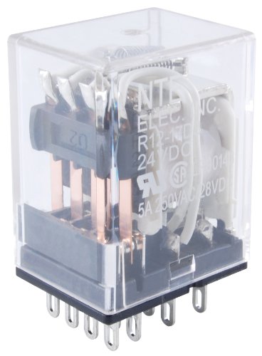 NTE Electronics R14-14A10-12 Series R14 ממסר AC למטרה כללית, סידור יצירת קשר 3PDT, 10 אמפר, 12 VAC