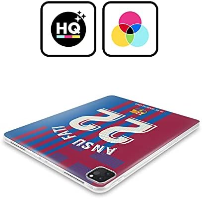 עיצובים של תיק ראש מורשה רשמית FC ברצלונה ANSU FATI 2021/22 שחקנים ערכת בית קבוצה 1 מארז ג'ל רך תואם ל- Apple iPad Mini