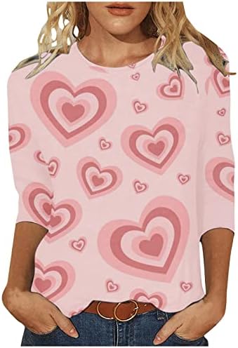 חולצה ליום האהבה לנשים אהבה חמודה לב חולצות גרפיקה צמרות גרפיות מתנות ולנטיין חולצות שרוול ארוך מזדמן חולצות