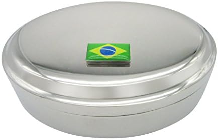 תליון דגל ברזיל קופסת תכשיטים סגלגלה