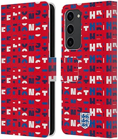 ראש מקרה עיצובים מורשה רשמית אנגליה לאומי כדורגל צוות שלושה אריות כחול ליבה עור ספר ארנק מקרה כיסוי תואם עם סמסונג גלקסי של 23+ 5 גרם