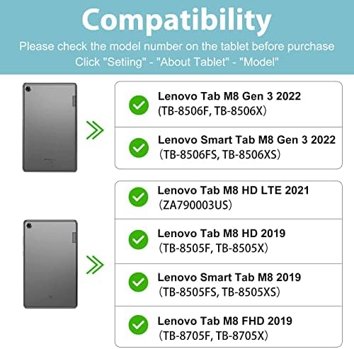 Procase עבור Lenovo 8.0 אינץ 'TAB M8 GEN 3 2022/SMART TAB M8 GEN 3 2022/TAB M8 HD LTE 2021/TAB M8 HD/SMART TAB M8/TAB M8 FHD 2019, כיסוי