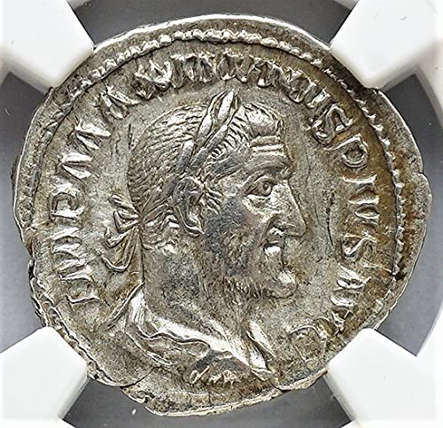 זה 235-238 לספירה מקסימינוס i רומא אימפריאל עתיק עתיק מטבע כסף רומאי AR Denarius Choice NGC עדין מאוד
