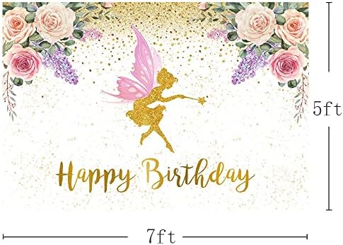 אייביין זהב פרחוני פיות תפאורה ילדה יום הולדת סומק ורוד ופרחים סגולים צילום רקע רקע נצנצים נצנצים קישוטי מסיבות פיות נסיכה פיות פרחים